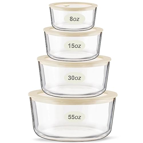 Glass Food Container Set with Glass Lid (3 Count)