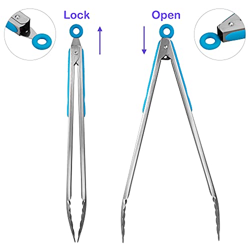304 Stainless Steel Kitchen Cooking Tongs (2 Count)