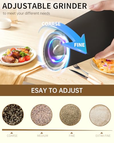 Rechargeable Salt and Pepper Grinder Set Gravity Electric Salt and Pepper Grinder Set (2 Count)