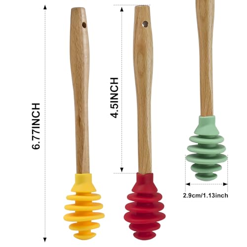 3 Pack Silicone Honey Dipper Sticks