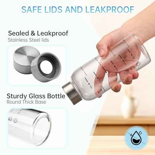 Glass Juice Bottles 6 Pack 16 oz (6 Count)