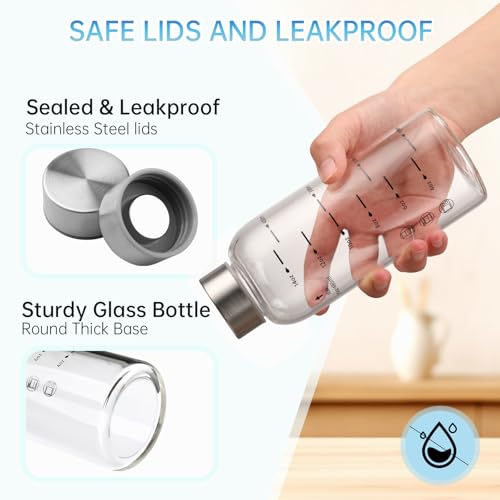 Glass Juice Bottles 4 Pack 16 oz (4 Count)