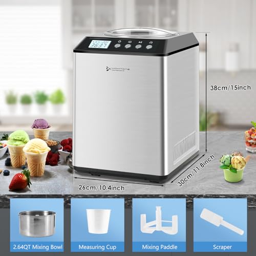 2.64QT Ice Cream Maker Machine with Compressor