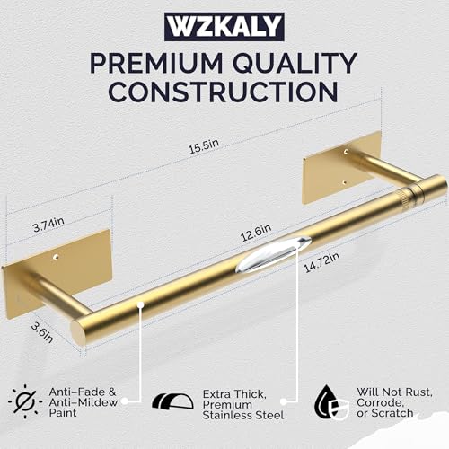 Gold Paper Towel Holder Under Cabinet Self Adhesive or Wall Mount