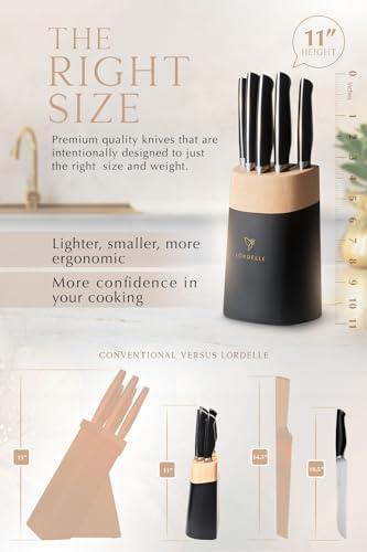 Lordelle 5 Pc Knife Block Set