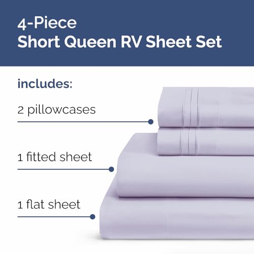 Short Queen Size 4 Piece Bed Sheet Set