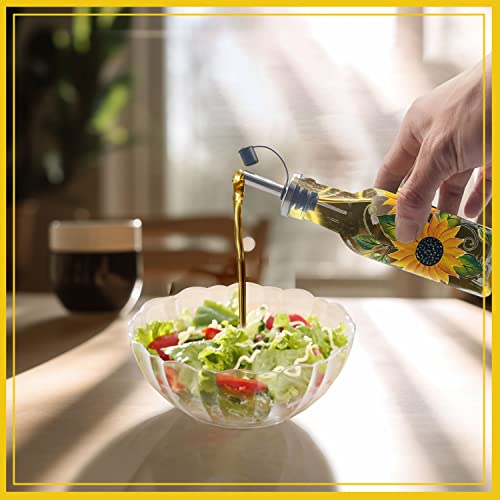 7oz Hand Painted Glass Olive Oil Bottle Dispenser