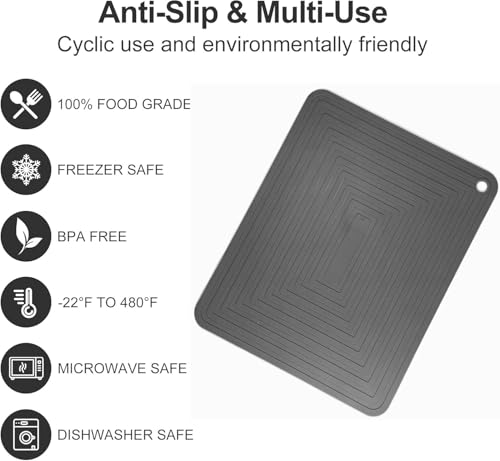 Brown Silicone Trivets Mats Set 2 for Hot Dishes