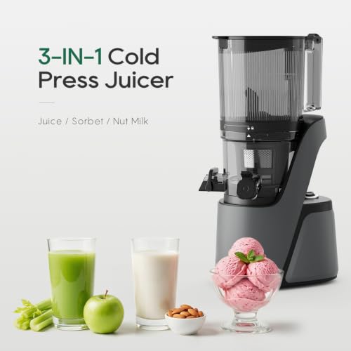 3-in-1 Cold Press Juicer C16, Makes Juice & Sorbet & Nut Milk