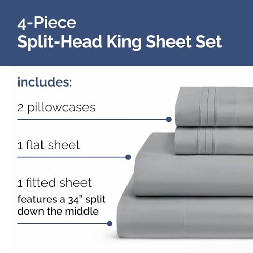 Flex Top Split Head King 4 Piece Sheet Set