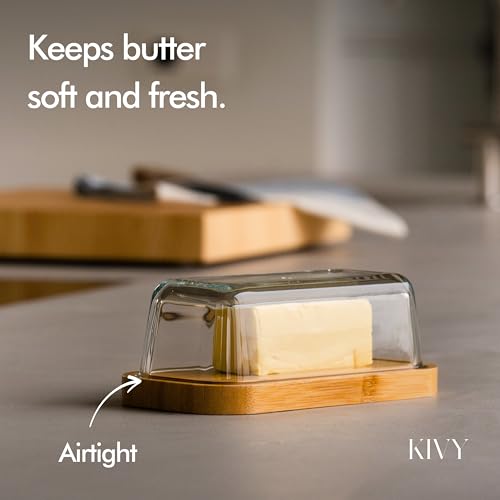 Butter Dish Black Marble with airtight glass lid