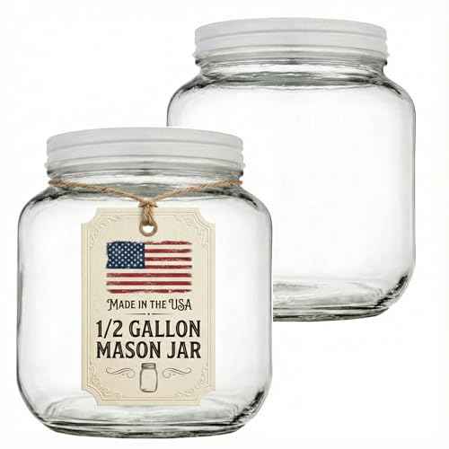 64 oz Mason Jars Wide Mouth (2 Count)