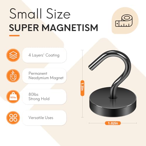 Magnetic Hooks Large Opening (6 Count)