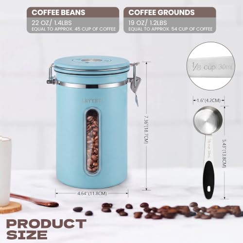 22 OZ Airtight Coffee Canister Stainless Steel (22 Count)