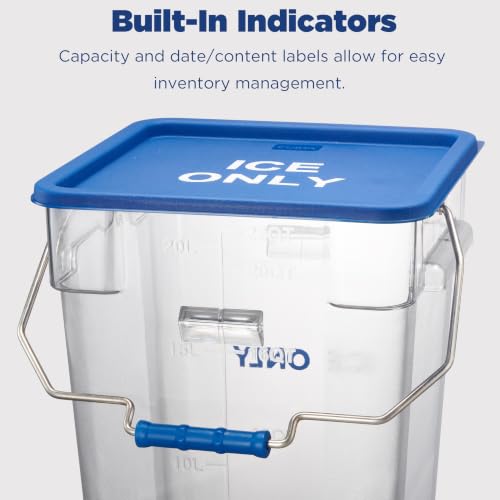 2 Pack 5.5 Gal Square Ice Tote Set with Lids and 64 oz Scoops (2 Count)