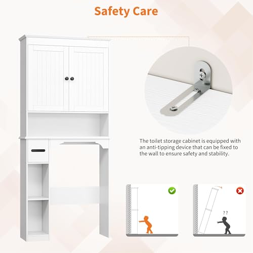 23.6 Inches Wide Toilet Rack with Over The Toilet Storage Cabinet