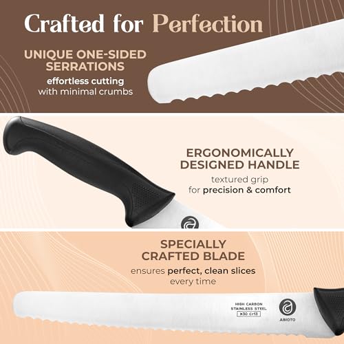 Serrated Bread Knife for Homemade Bread Sourdough