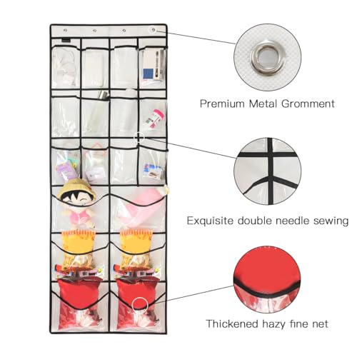 2 Pack Extra Large Hanging Crystal Clear Over Door Shoe Organizers (2 Count)
