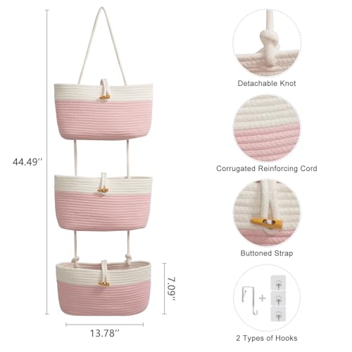 Over The Door Hanging Baskets with Button Strap (33.12 Ounce)