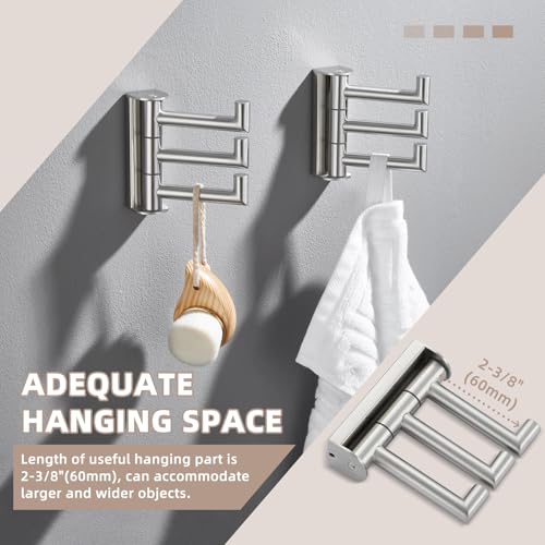 Swivel Towel Hook Brushed Nickel (2 Count)