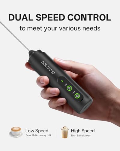 2 Speed Rechargeable Milk Frother Handheld