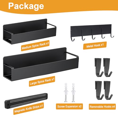 4 Pack Magnetic Spice Rack for Refrigerator