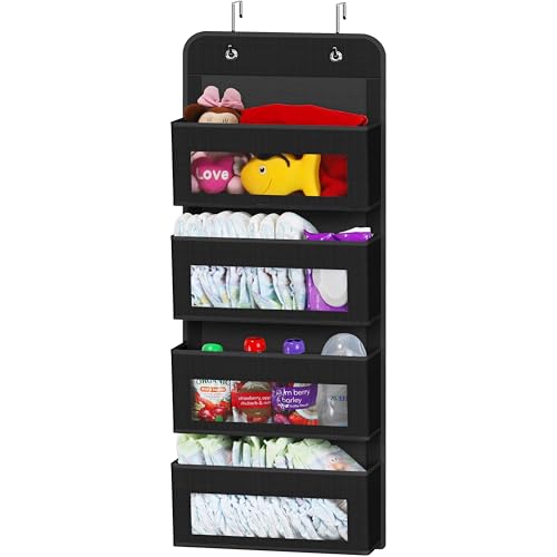 4 Clear Window Pocket Over Door Hanging Organizer