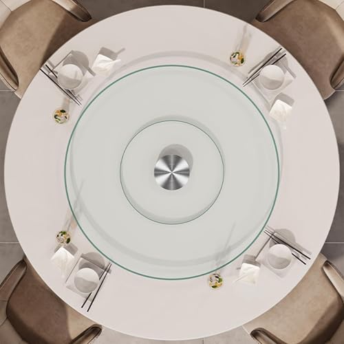 34.6 inch Lazy Susan for Table Top Tempered Glass Rotating Serving Tray for Dining Table