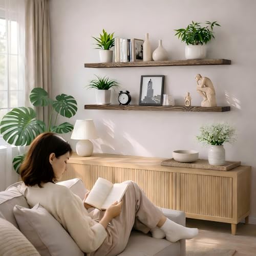 Floating Shelves 60 inch Long 8 "deep Set of 2 (2 Count)