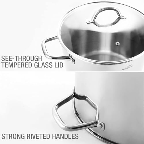 16 Quart LARGE Stock Pot with Glass Lid