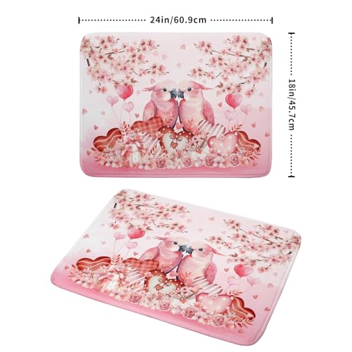 Red Bird Dish Drying Mat Large Absorbent Microfiber Dish Drying Pad for Lover Holiday Decor