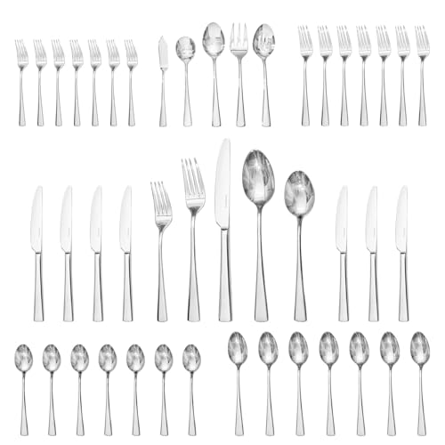 45 Piece Silverware Set for 8 with Serving Utensils (45 Count)