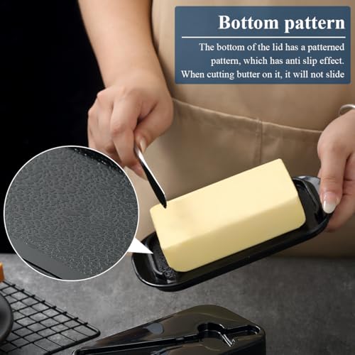 Butter Dish with Lid for Countertop and Refrigerator Door Shelf with Butter Spreader Knife