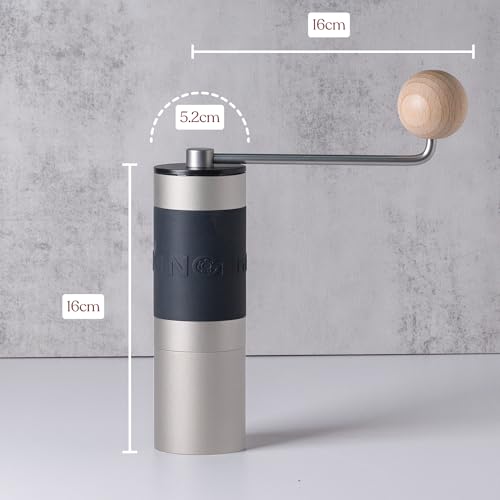 Sliver】KINGrinder K1 Manual Coffee Grinder Straight Handle Stainless Burr