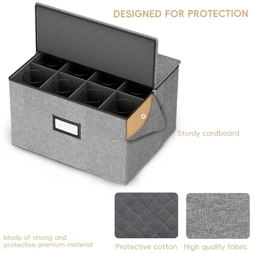 Wine Glass Storage Box with Dividers