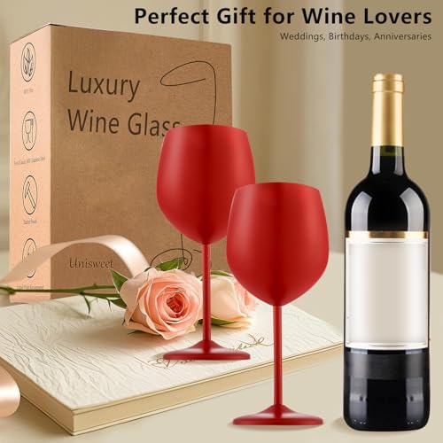 Unbreakable Stainless Steel Wine Glasses Set of 4 (4 Count)