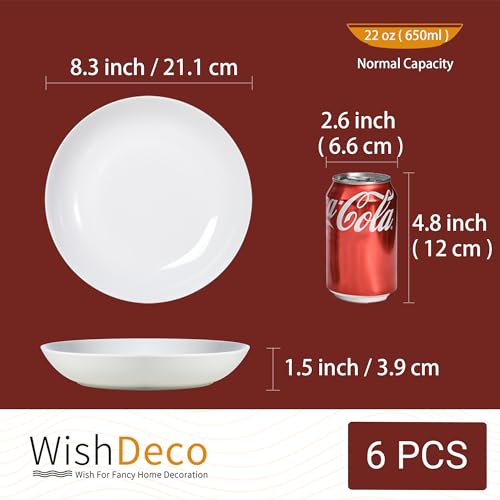 White Pasta Bowls Set of 6 (6 Count)