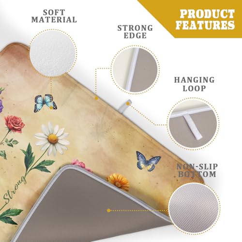 Inspirational Flower Dish Drying Mat