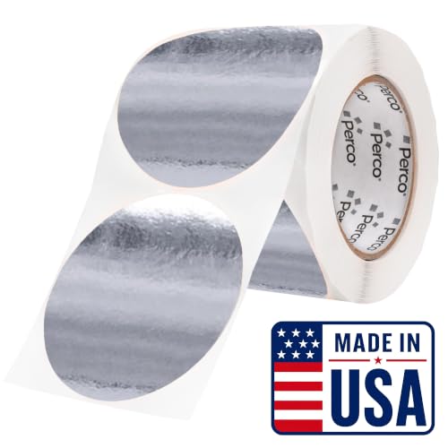 Metallic Silver Round Circle Dot Sticker 4 (25 Count)