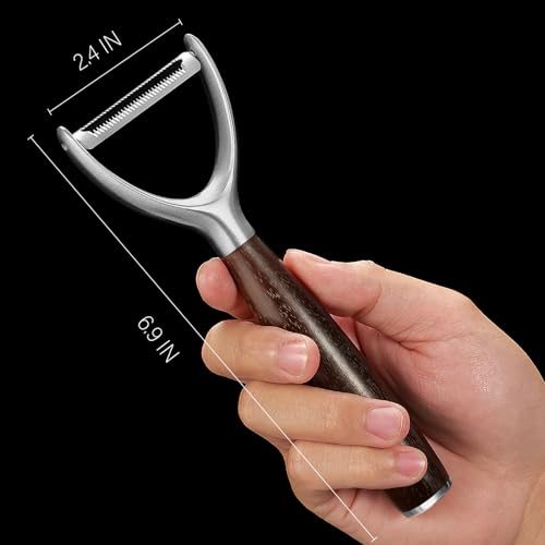 Serrated Blade Premium Y Type 304 Stainless Steel Multifunctional Kitchen Peeler Real Wood Handle Ultra Sharp Blade Vegetable Potato Apple