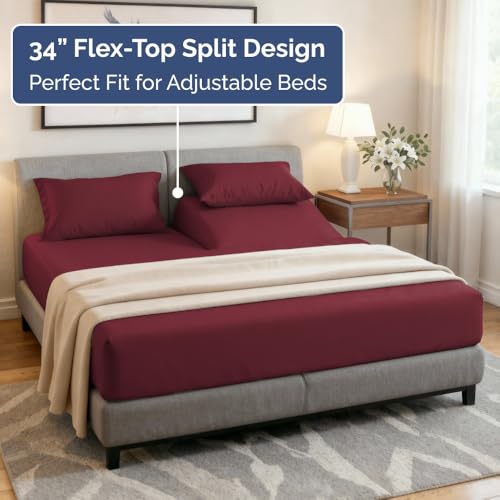 Flex Top Split Head King 4 Piece Sheet Set