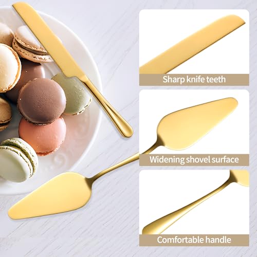Golden Cake Cutting Set for Wedding