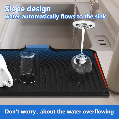 Dish Drying Mat for sink with a bulged edge