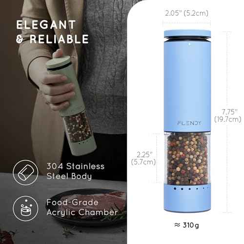 Rechargeable Electric Salt and Pepper Grinder Set with Charging Base (2 Count)