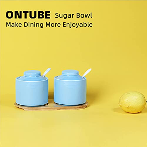 Ceramic Sugar Bowl with Tray and Spoon Set of 2 (2 Count)