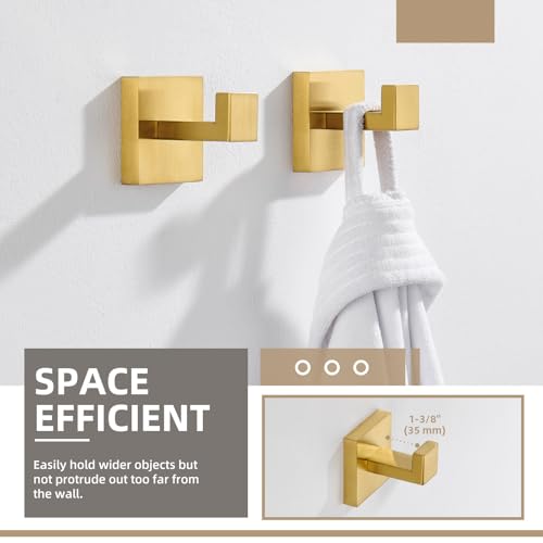 Bathroom Towel Hook Brushed Dark Gold (2 Count)