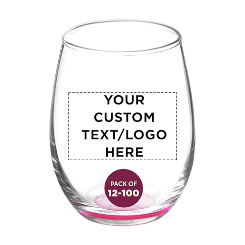 Custom Stemless Wine Glasses by ARC 5.5 oz Set of 12 (100 Count)