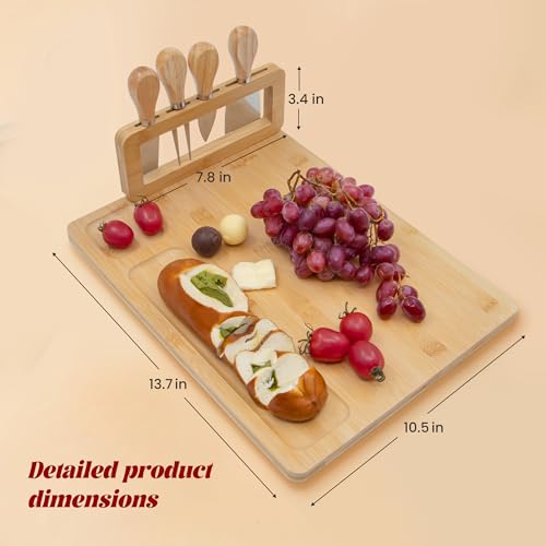 Bamboo Charcuterie Boards Cheese Board Knife Set