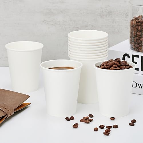 100 Pack 8 oz Disposable Paper Coffee Cups (100 Count)