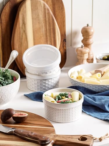 Ramekins Oven Safe with Lids (4 Count)